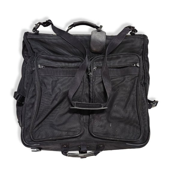 Briggs & Riley Baseline Deluxe Garment Bag Luggage Suitcase Black Leather Nylon - Picture 2 of 13